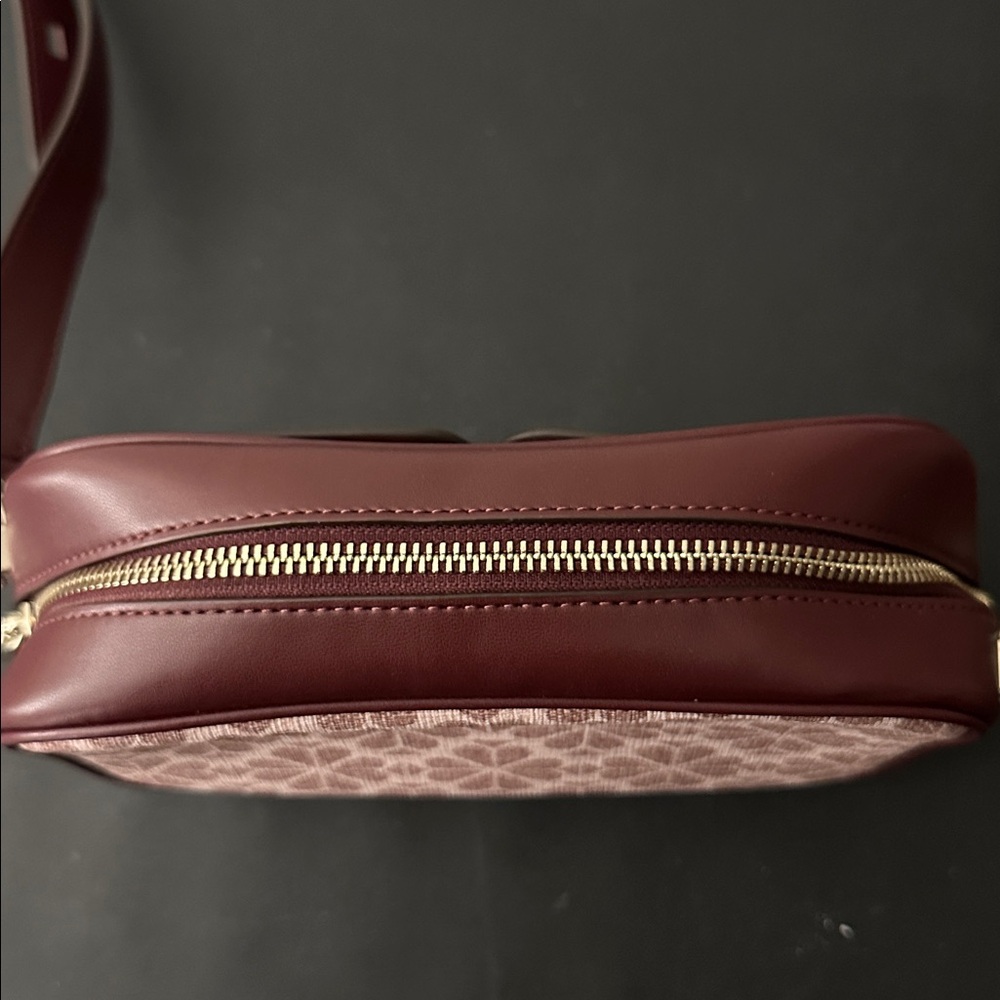 Kate Spade Maroon and Pink Floral Cosmetic Bag - Picture 3 of 11
